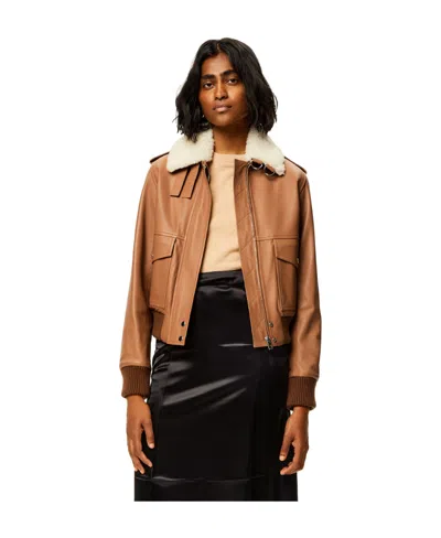 Loewe Nappa Aviator Jacket Jackets Brown In Brown