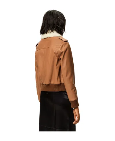 Loewe Nappa Aviator Jacket Jackets Brown In Brown