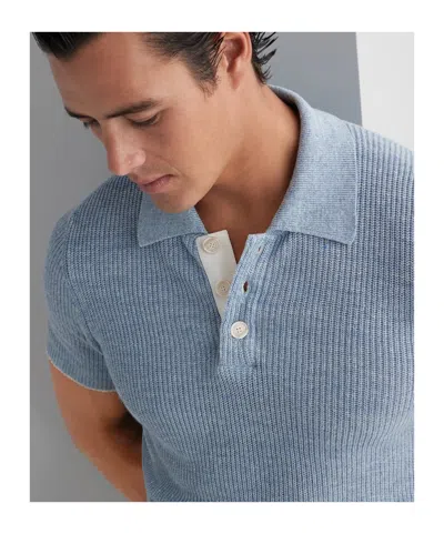 Brunello Cucinelli Men's Jersey Polo Shirt In Blue