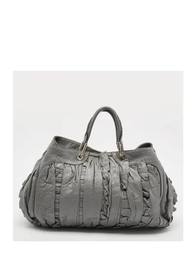 Pre-owned Dolce & Gabbana Ruched Leather Tote Bag