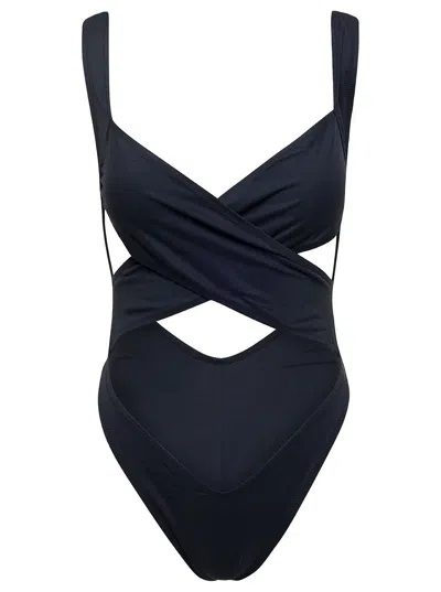 Reina Olga Exotica Cut-out Open Back Swimsuit In Black