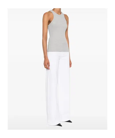 Agolde Ribbed Tank Top In Gray