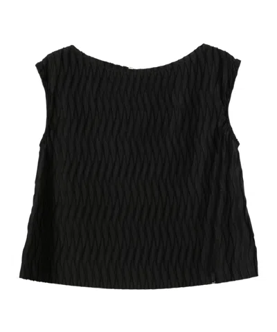 Herno Wrinkled Effect Tank Top In Black