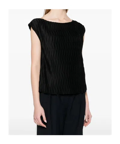 Herno Wrinkled Effect Tank Top In Black