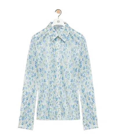 Loewe Floral Print Shirt In Blue