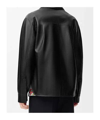 Loewe Overshirt In Nappa Lambskin In Black