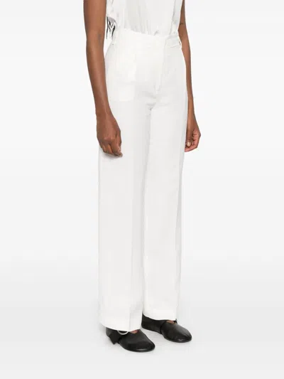 Antonelli Pleated Zipper Casual Pants In White