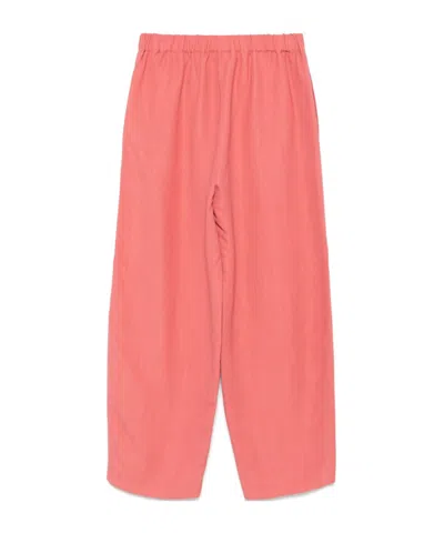 Antonelli Elastic Waistband Casual Pants In Pink