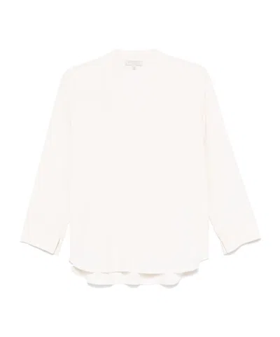 Antonelli V-neck Long Sleeve Shirt In White