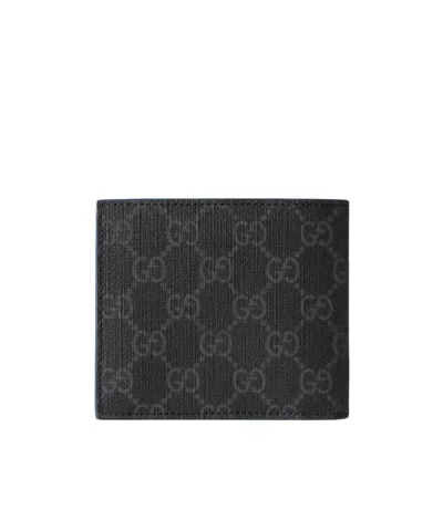 Gucci Blue Interior Gg Coin Wallet In Black