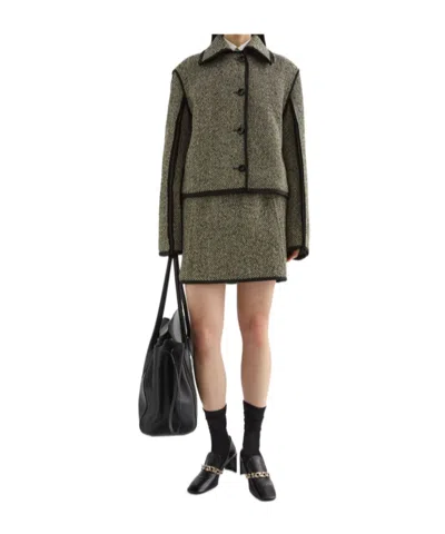 Jil Sander A-line Patterned Skirt Trim In Green