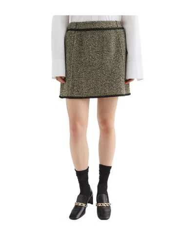 Jil Sander A-line Patterned Skirt Trim In Green