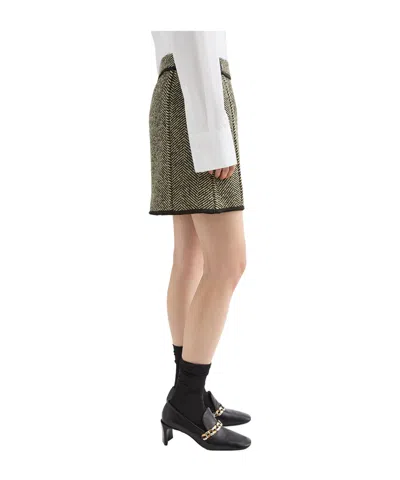 Jil Sander A-line Patterned Skirt Trim In Green