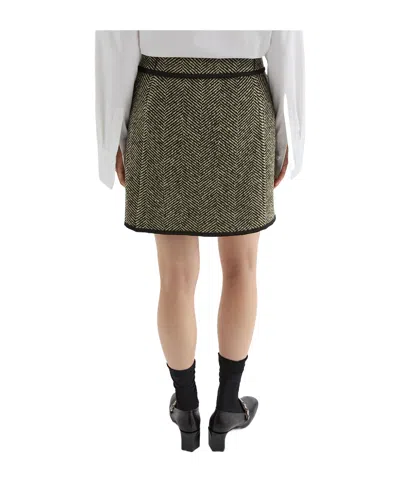 Jil Sander A-line Patterned Skirt Trim In Green