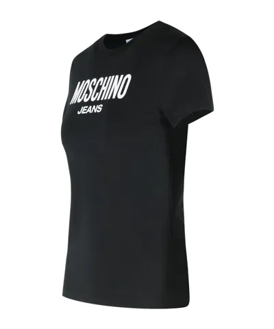 Moschino Crew Neck Slim Fit Short Sleeves Top In Black
