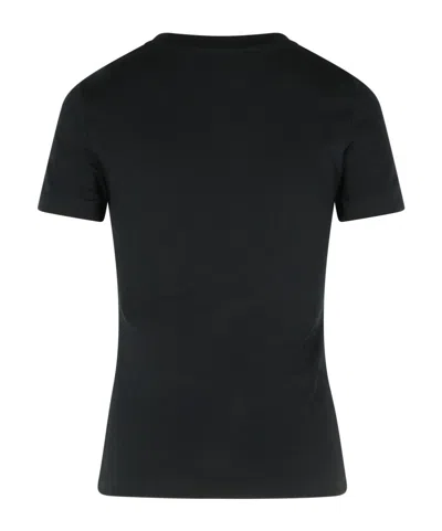 Moschino Crew Neck Slim Fit Short Sleeves Top In Black