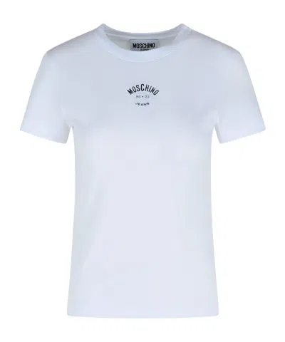 Moschino Crew Neck Short Sleeves Cotton T-shirt In Blue