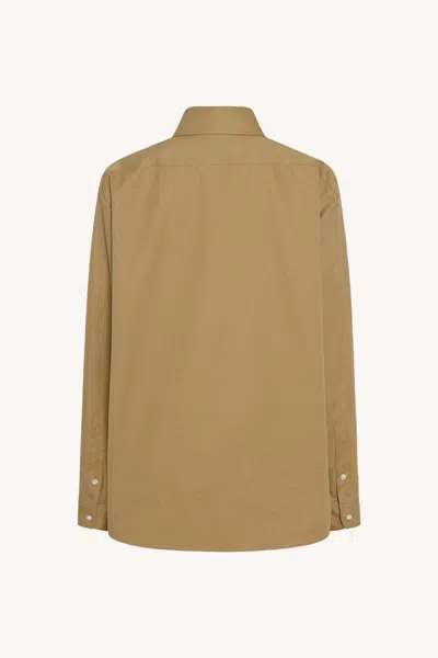 The Row Tansy Cotton And Cashmere Shirt In Brown