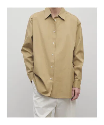 The Row Tansy Cotton And Cashmere Shirt In Brown