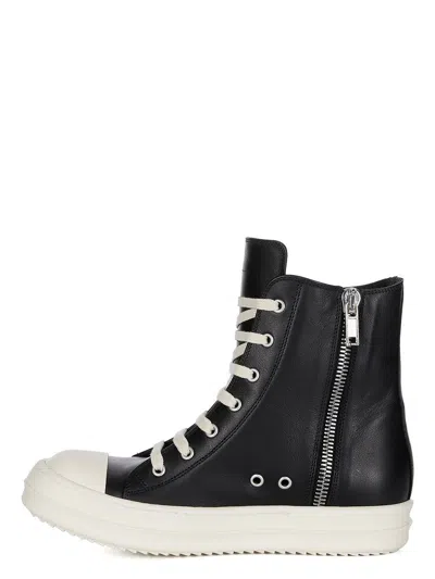 Rick Owens Men Leather High-top Sneakers