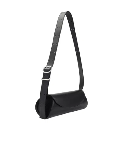 Jil Sander Sm Cannolo Shoulder Bag In Black