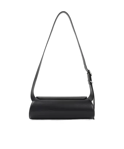 Jil Sander Sm Cannolo Shoulder Bag In Black