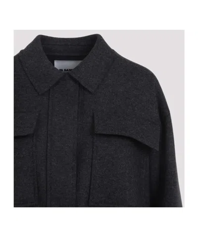 Jil Sander Shirt-style Casual Jacket In Blue
