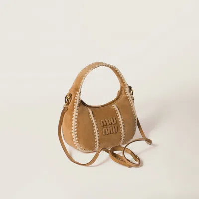 Miu Miu Wander Suede And Crochet Bag