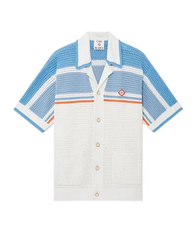 Casablanca Cotton Knit Tennis Shirt In White