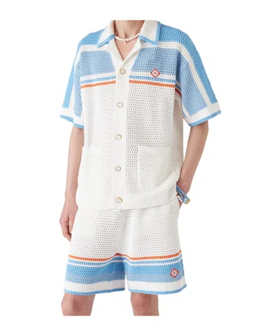 Casablanca Cotton Knit Tennis Shirt In White