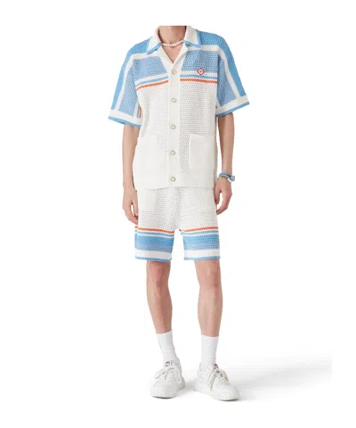 Casablanca Cotton Knit Tennis Shirt In White