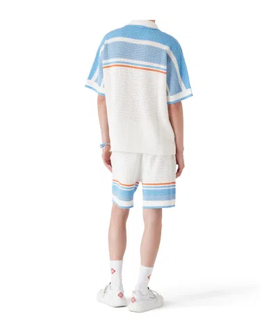 Casablanca Cotton Knit Tennis Shirt In White
