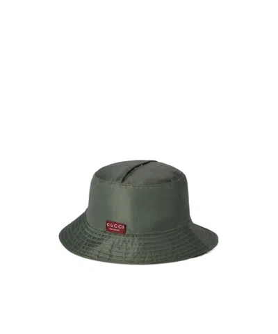 Gucci Reversible Dark Green Nylon Gg Hat Women