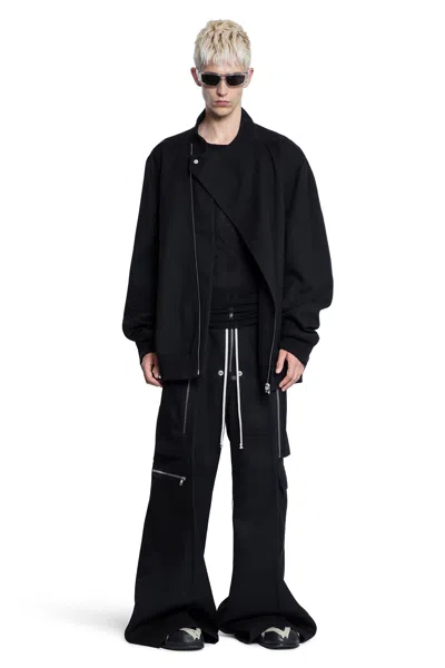 Rick Owens Forever Rib Ls T In Mini Rib Jersey In Black