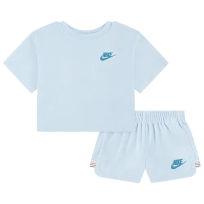Nike Little Girls Let's Roll Towel Terry T-shirt & Shorts, 2 Piece Set