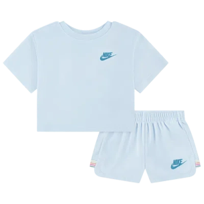 Nike Little Girls Let's Roll Towel Terry T-shirt & Shorts, 2 Piece Set