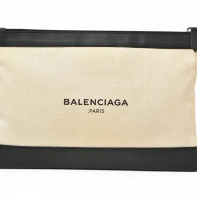 Pre-owned Balenciaga Black Canvas Clutch Bag Pouch ()