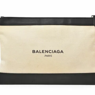 Pre-owned Balenciaga Black Canvas Clutch Bag Pouch ()