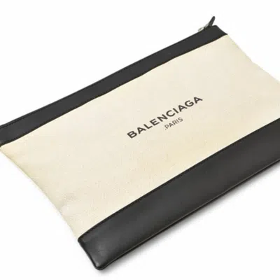 Pre-owned Balenciaga Black Canvas Clutch Bag Pouch ()