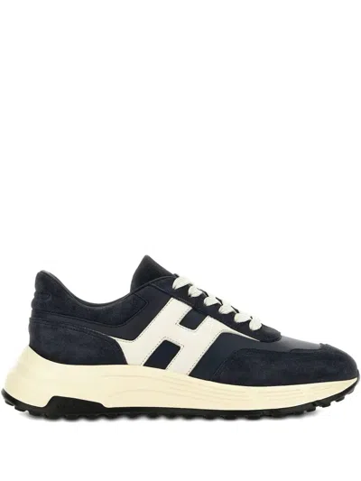 Hogan Hyperlight Lace-up Sneakers With Technical Fabric Inserts In Neutral