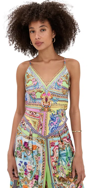 Camilla Crystal-embellished Printed Silk-twill Camisole