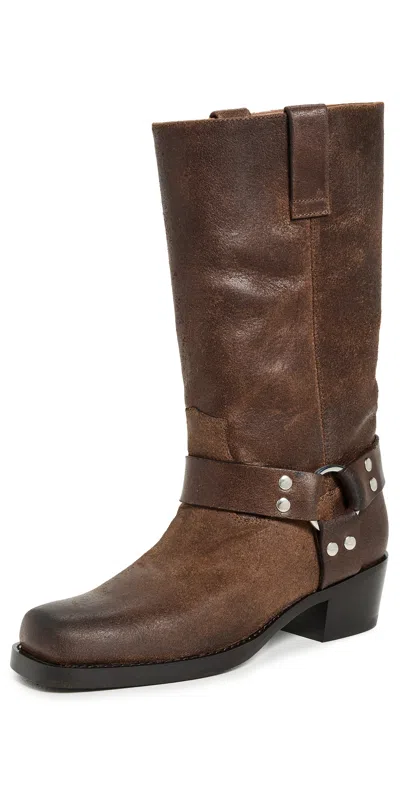 Paris Texas Roxy Distressed Leather Biker Boots