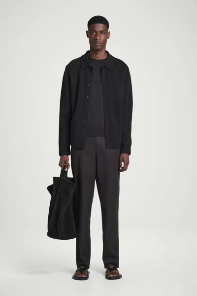 Cos Cotton Straight-leg Trousers In Brown