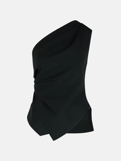 Rohe One-shoulder Top In Black Viscose Blend