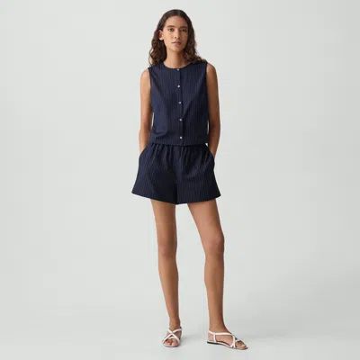 Theory Boxer Short In Linear Cotton