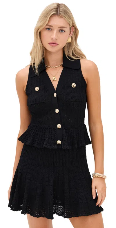 Self-portrait Pointelle-knit Sleeveless Mini Dress