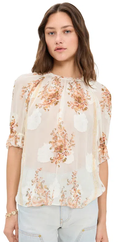 Ulla Johnson Pippa Short Sleeve Blouse Alabaster