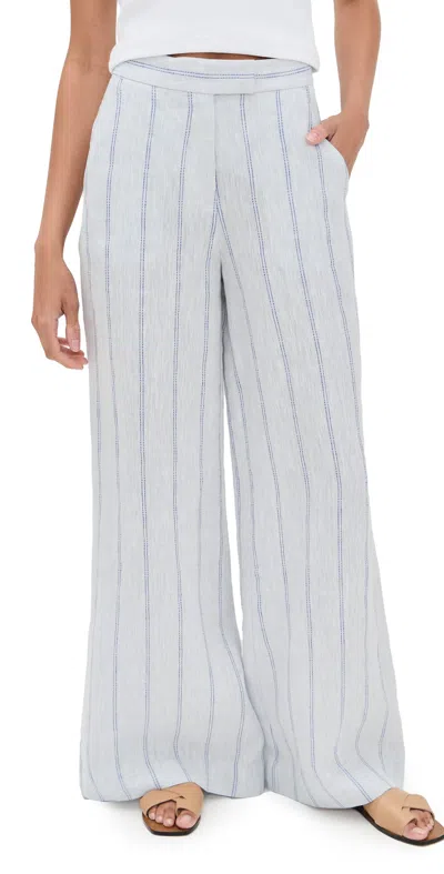 Hevron Capri Pants Blue Stripe In Gold