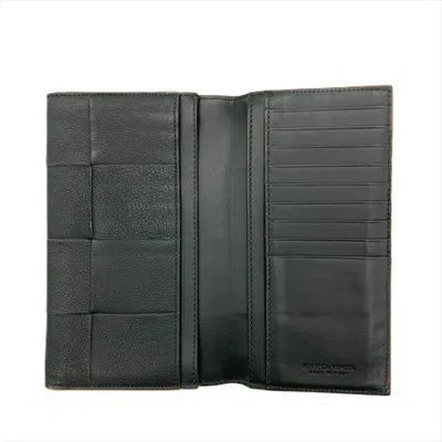 Pre-owned Bottega Veneta Black Orange Leather Bill Wallet (bi-fold) ()