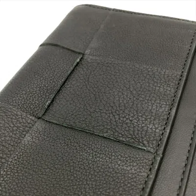 Pre-owned Bottega Veneta Black Orange Leather Bill Wallet (bi-fold) ()